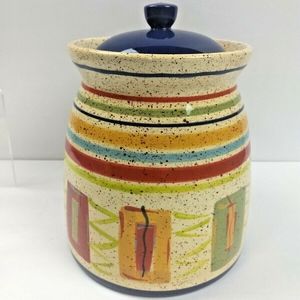 Pfaltzgraff SEDONA Large 9" Canister w/Lid Painted